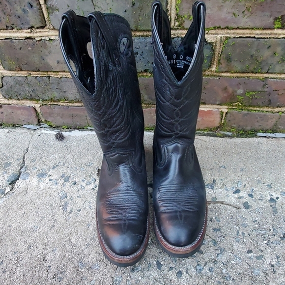 RELISTED Black leather cowboy boots - Picture 4 of 5